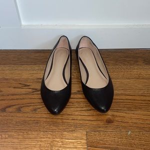 Kelly & Katie black leather flats